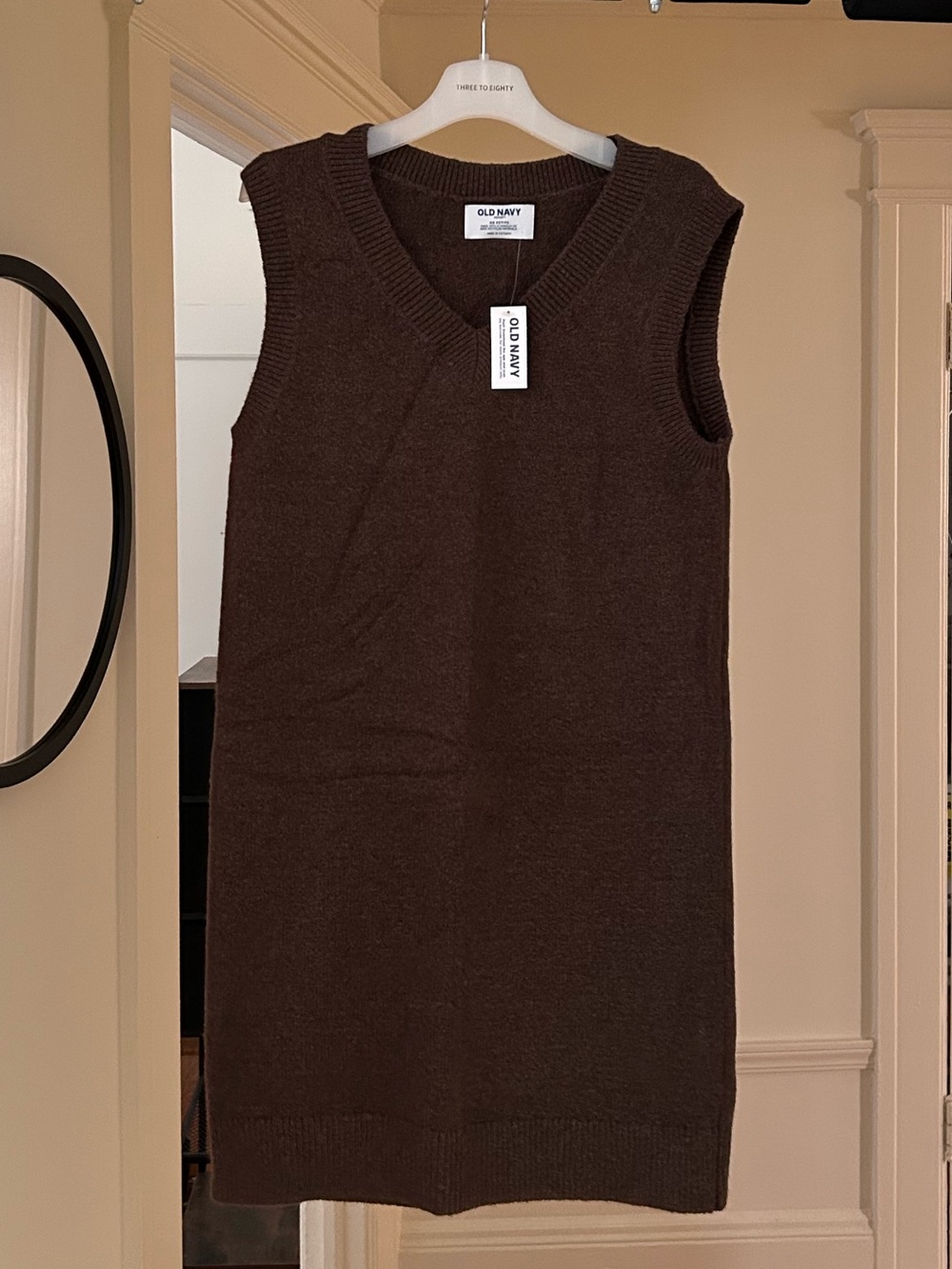 NWT Sleeveless V-Neck Knit Dress in Dark Brown